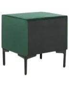 Aureva – Upholstered Bedside Table with 2 Drawers & Metal Legs