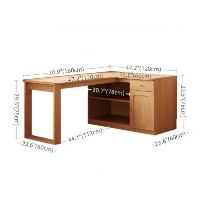 Natura L-Shaped Desk - Natural wood.