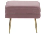 Elyen Ottoman – Contemporary Soft-Touch Design with Natural Wood Frame and Golden Metal Legs