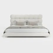 Picture of Cloudelle Natural Wood Upholstered Bed –  with Soft Curves