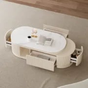 Picture of Eclipse Oval Extendable Coffee Table – Natural Wood