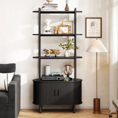 Versta – Elegant Black Storage & Display Bookcase