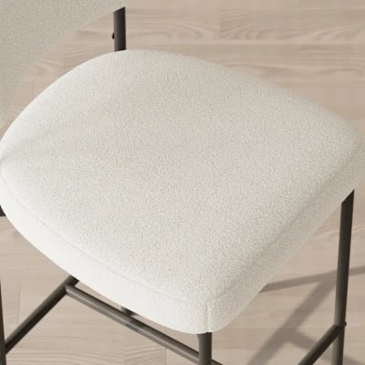 Vellor Upholstered Counter Stool – Black Frame