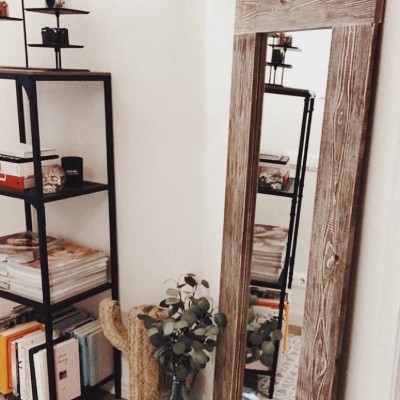 صورة هيلينا مرآة حائط من الخشب الطبيعي