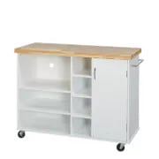 Moulden Small Kitchen Island with Wheels - Natural Wood