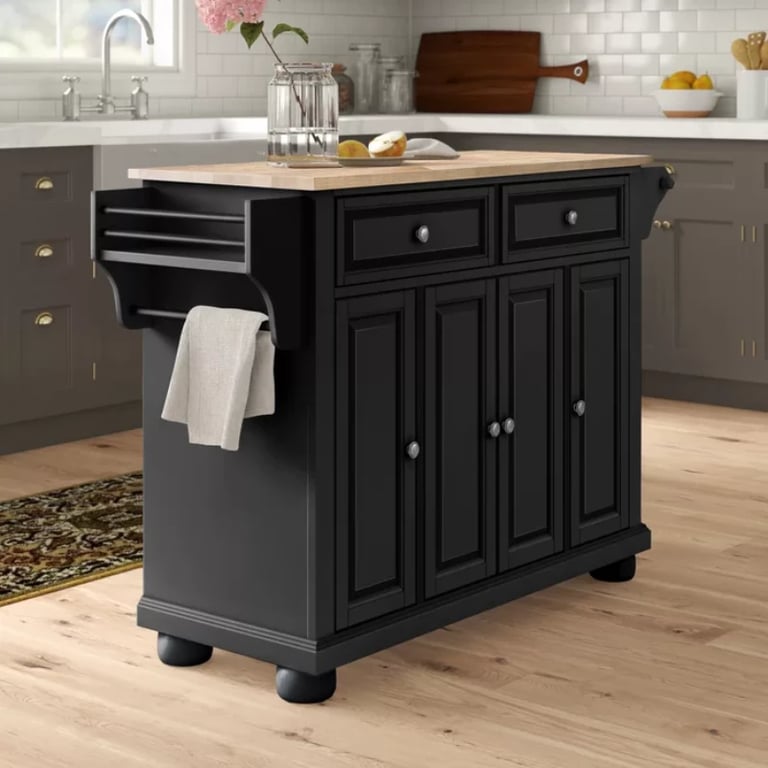 Talya Wide Rolling Kitchen Island