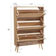 Soline – Natural Wood & Rattan Shoe Cabinet