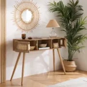 Épure Rattan Console  - Natural wood.