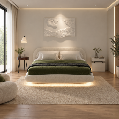 Picture of Serene Curve Upholstered Bed