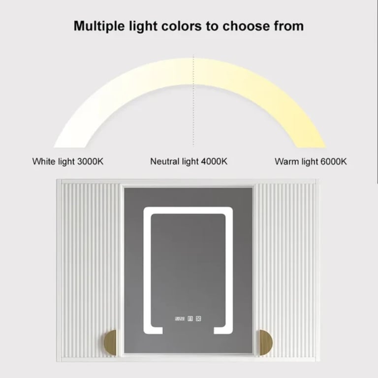 Picture of Helen lighted bathroom mirror with moving back storage