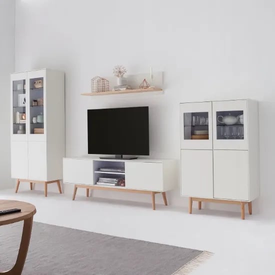Picture of Olera – White & Wood Scandinavian TV Stand