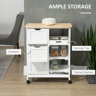 Kulinos Small Kitchen Island with Wheels