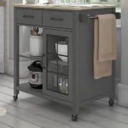 Plippi Wood Rolling Kitchen Cart