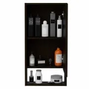 Modesto Modern Minimal Mirrored Medicine Cabinet with Open Shelf & 2 Interior Shelves