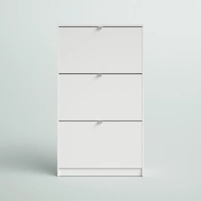 Dark Gray 18 Pairs Manufactured Wood Shoe Storage Cabinet