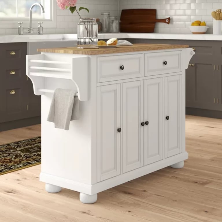 Talya Wide Rolling Kitchen Island