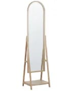 صورة .فيريتي مرآة أرضية- من الخشب الطبيعي.