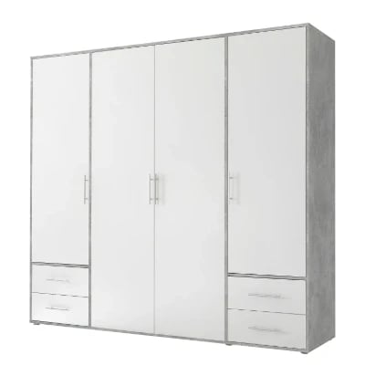 Picture of Provalo three-door wardrobe with four drawers Natural wood