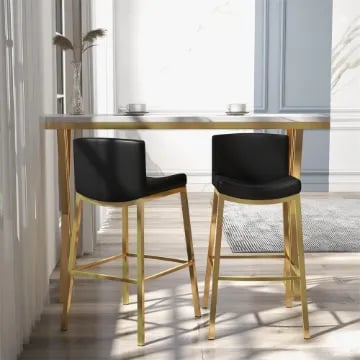 Picture of Aveline  Bar Stool – Gold Metal Frame with Padded Seat & Backrest