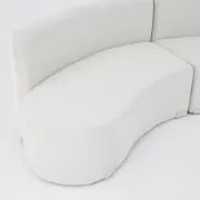Picture of Luma Curved Natural Wood Floor Sofa – Artistic Elegance in Velvet