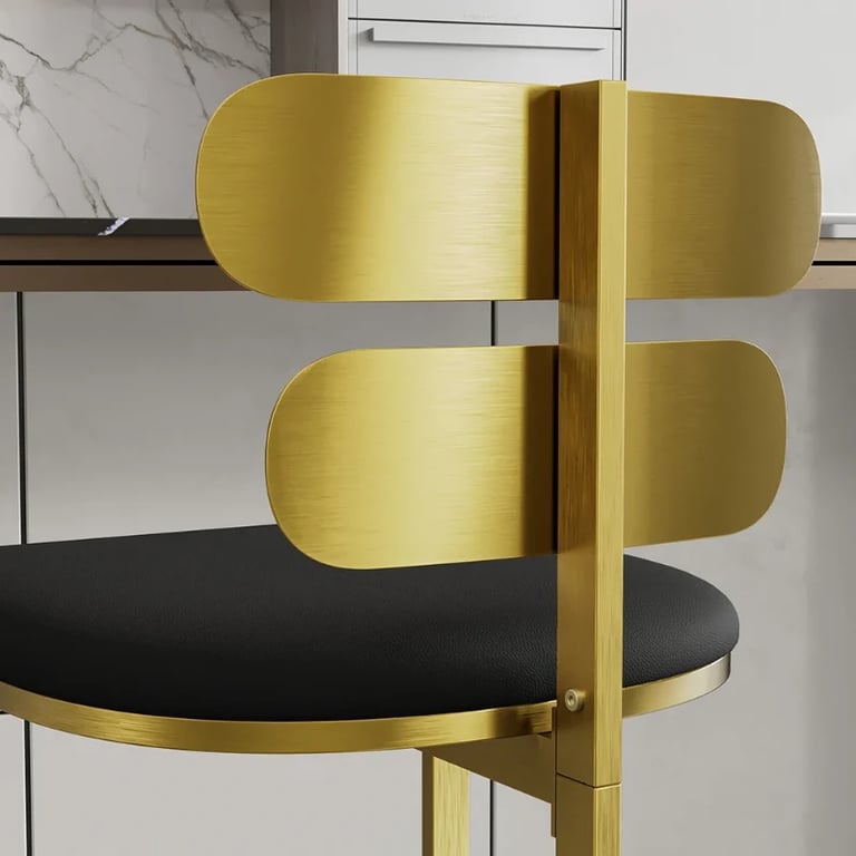 Lumière Dorée – Modern Stainless Steel Bar Stool