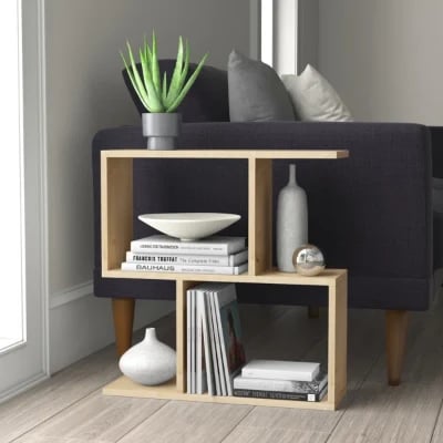 Picture of Kayli Natural wood side table - Four Shelves