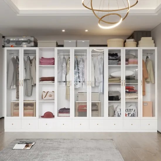 Picture of Glassy Multi-unit and multi-use wardrobe natural wood
