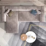 Picture of Luniva L-Shaped Sectional Sofa with Left Chaise – Gold Legs