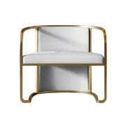 صورة لويـس كرسي عصري – أناقة الجلد الصناعي بقاعدة ذهبية