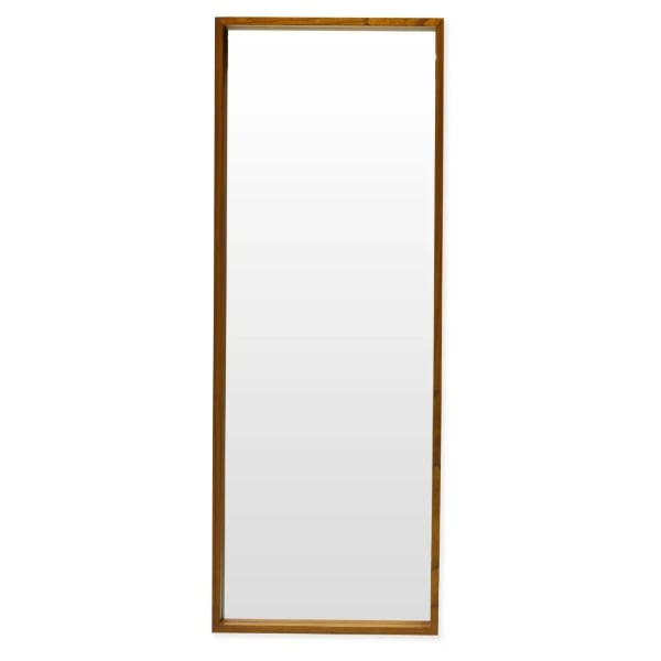 Brown Rectangle Wood Leaner Mirror