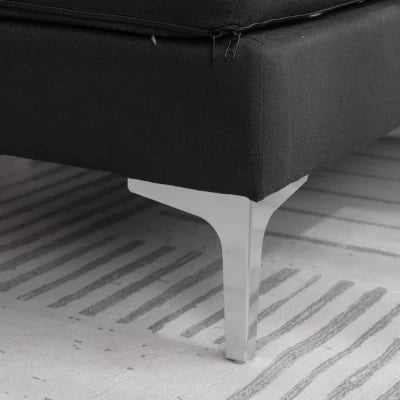 صورة مودين كنبة ركنية على شكل حرف الـ – بقاعدة من الخشب الطبيعي