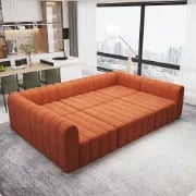 صورة لوريا كنبة ركنية متغيرة –  ٦مقاعد بقاعدة من الخشب الطبيعي