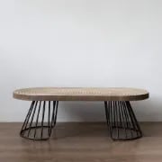 Ravine Coffee Table – Natural Wood with Sculpted Rings