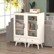 Picture of White Daquarius Freestanding Tower Accent Cabinet with Drawer
