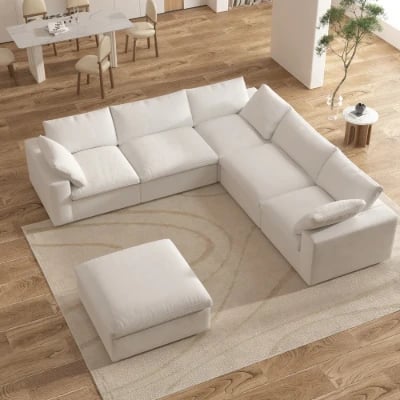 Picture of Delansy L-Shaped Sectional Natural wood