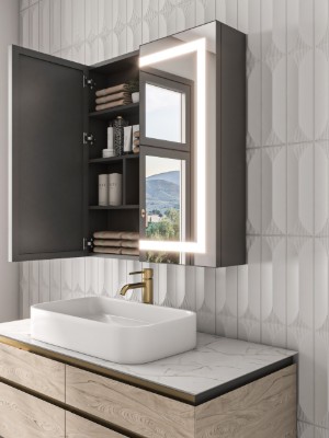 Picture of Lustra – LED Bathroom Mirror Cabinet with Multifunctional Storage