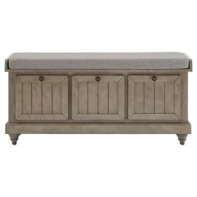 صورة جرانجر – مقعد تخزين من الخشب الطبيعي مع وسادة علوية