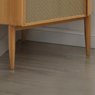 Hutch Natural Corner Cabinet 2-Door with Rattan