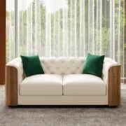 Montclair – Luxury Sofa Set with Two Sofas and an Armchair in Natural Wood Accents