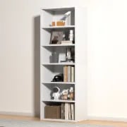 Livengon Tall Modern Shelf Unit – Natural Wood