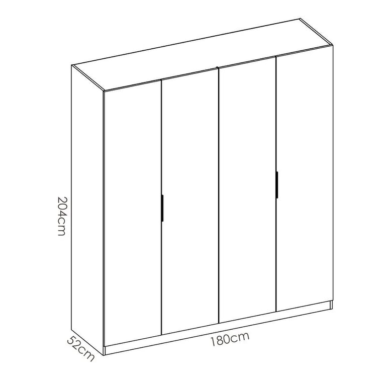 Alaziah 4 Door Wardrobe