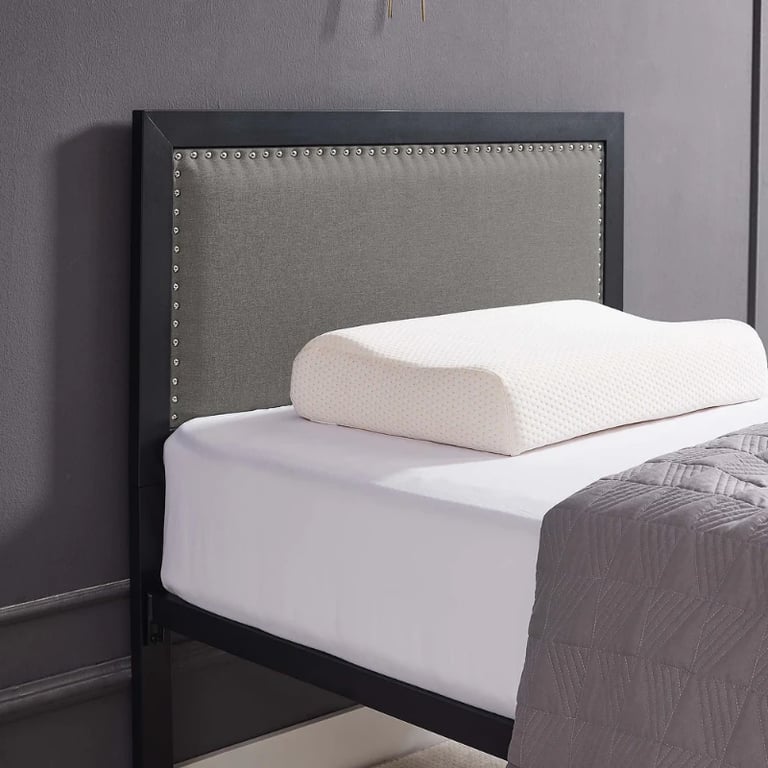 Picture of Monroe Natural Wood & Metal Upholstered Bed