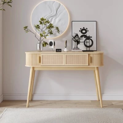 Elara Console Table – Natural Wood