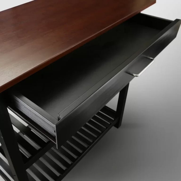 Moppi Solid Wood kitchen Island With Shelves