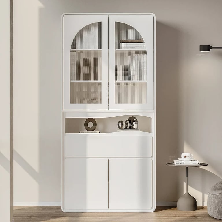 صورة خزانة كتب اورينتال مع ضلفتين و أرفف و درج - خشب طبيعى