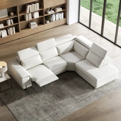 Picture of Burley Natural Wood L-Shaped Sectional – Adjustable Backrests