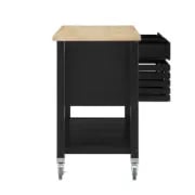 Diwai Rolling Kitchen Cart with Solid Wood Top