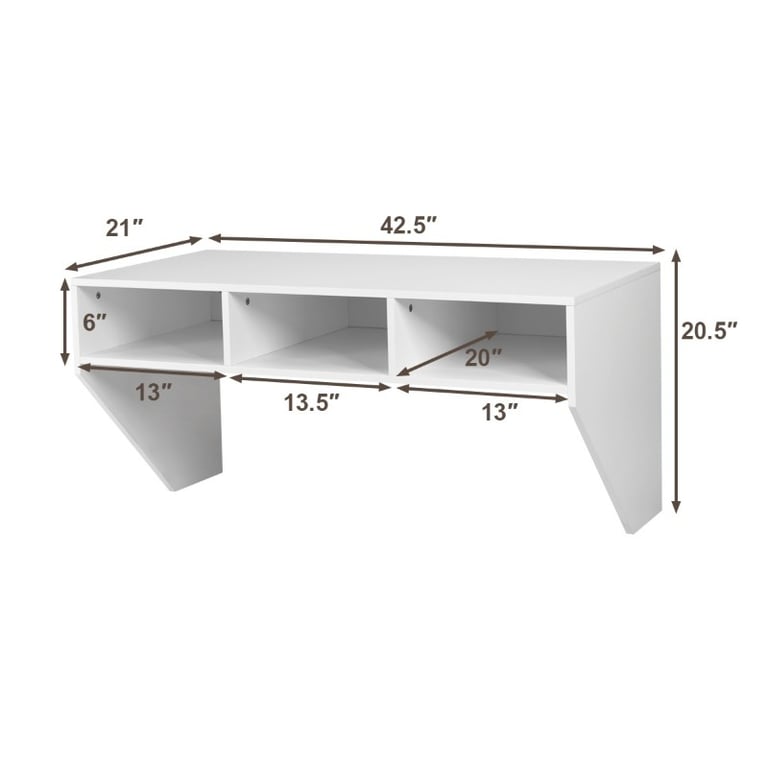 Wall Mounted Floating Computer Table Desk Storage Shelf