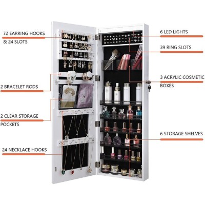 Picture of Matcha Over The Door Jewelry Armoire with Mirror