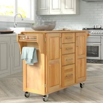 Wobbi Wooden Rolling Kitchen Island